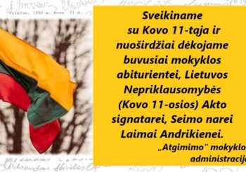 Sveikiname su Kovo 11-tąja