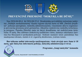 Prevencinė priemonė “Mokykla be dūmų”